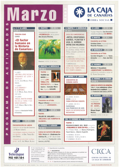 Programa de actividades de La Caja de Canarias